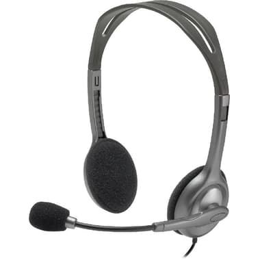 Logitech H110 Stereo On-Ear Headphones
Wired, 3.5 mm Connector, Unidirectional Microphone, Black/Silver