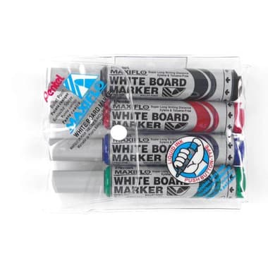 Pentel MaxiFlo Whiteboard Marker
2 - 6 mm Chisel Tip, Black;Blue;Green;Red