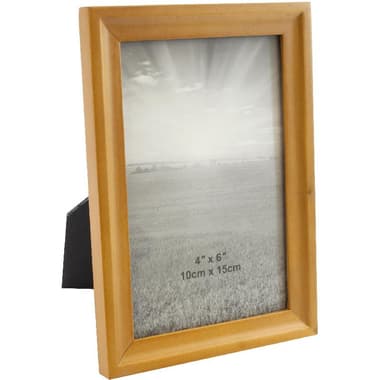 Photo Frame
for Desk/Wall, 4" X 6", Natural, Glass/Wood
