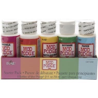 Plaid MOD PODGE
Starter Pack, Bottles (Sparkle;Gloss-Lustre;Matte-Mat;Outdoor;Paper), Assorted Color, 2.00 oz ( 56.83 ml )