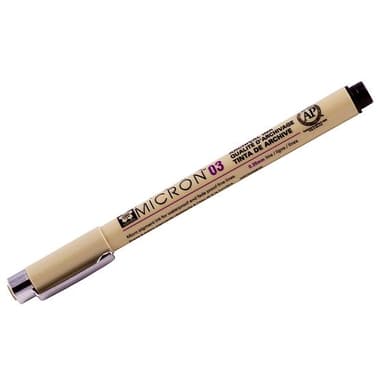 Sakura Pigma Micron 03 Drawing Pen
Black Ink Color, 0.35 mm, Fine Tip,