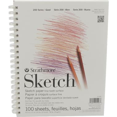 Strathmore Sketch Drawing Paper
Spiral, 74 gsm, White, Letter, 100 Sheets