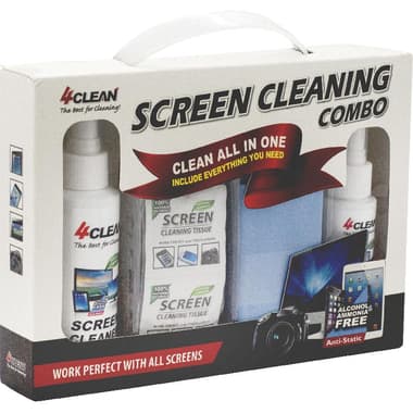 4Clean Cleaning Solution with Microfiber Cloth and Cleaning Tissue Screen Cleaning Kit
false