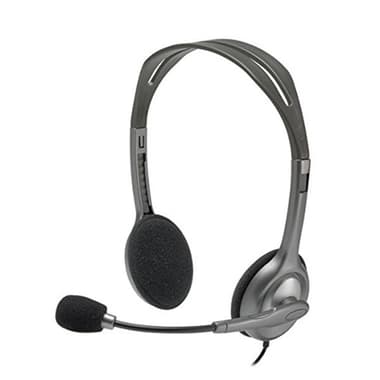 Logitech H111 Stereo On-Ear Headphones
Wired, 3.5 mm Connector, Rotating Microphone, Silver