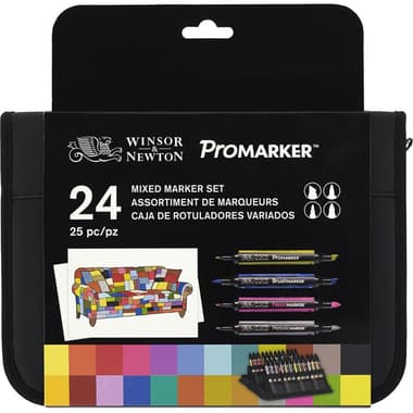 Winsor & Newton ProMarker Mixed Marker Set (24 Colors) Graphic Art Marker
Twin Tip