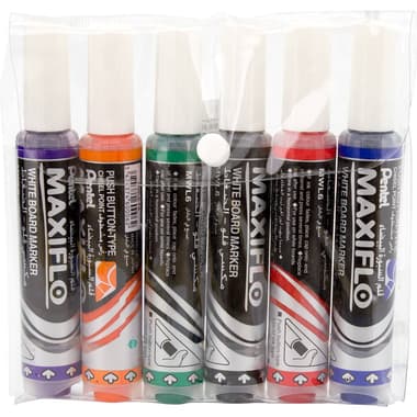 Pentel MaxiFlo Whiteboard Marker
2 - 6 mm Chisel Tip, Assorted Color