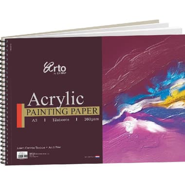 Campap Arto Acrylic Painting Pad
Professional Series, 360 gsm, White, A3, 12 Sheets