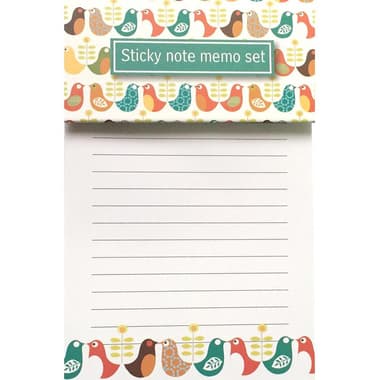Roco Trendy Self Stick Notes
Memo Set, Birds, 75 Notes