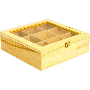 Wooden Accent
Window Box with 9 Partitions, Square, Natural, 24.00 cm ( 9.45 in )X 7.50 cm ( 2.95 in )
