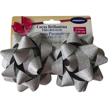 Gift Self Stick Bows
Glitter Silver, Satin