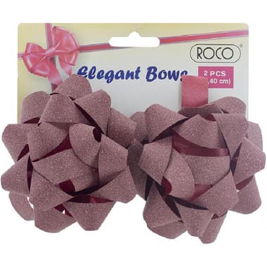 Glitter Star Bows Self Stick Bows
Red, Satin