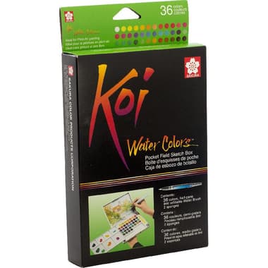 Sakura Koi Pocket Field Sketch Box Watercolor Set
36 Colors + Brush;Palette