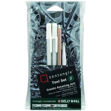 Sakura Pigma Micron Zentangle Drawing Set
White Ink Color, Medium, Assorted Point Type, 9 Pieces