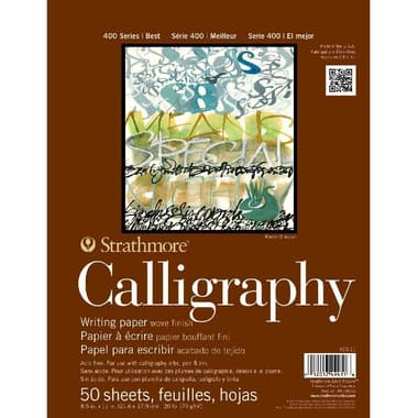 Strathmore 400 Calligraphy Pad
Ink Drawing, 75 gsm, White, 8.5 X 11 in, 50 Sheets