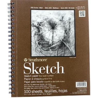 Strathmore Sketch Drawing Pad
Spiral, 89 gsm, White, 9 X 12 in, 100 Sheets