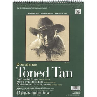 Strathmore Toned Tan Sketch Pad
Perforated, 118 gsm, Tan, 11 X 14 in, 50 Sheets