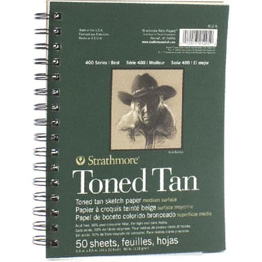 Strathmore Toned Tan Sketch Pad
Perforated, 118 gsm, Tan, 5.5 X 8.5 in, 50 Sheets