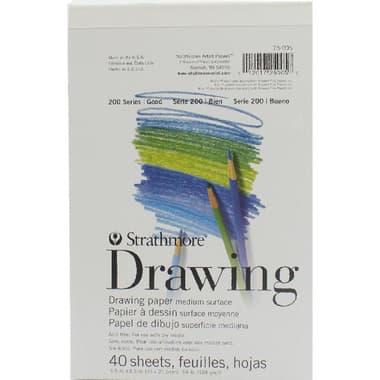 Strathmore 200 Drawing Pad
104 gsm, White, 5.5 X 8.5 in, 40 Sheets