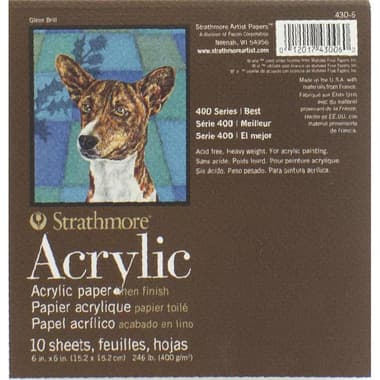 Strathmore 400 Acrylic Painting Pad
Heavyweight, Linen Finish, 400 gsm, White, 6 X 6 in, 10 Sheets