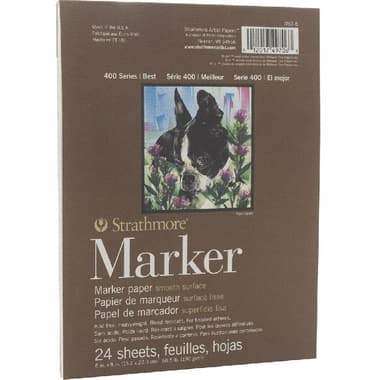 Strathmore Marker 400 Drawing Pad
Heavyweight, Opaque Paper, 190 gsm, White, 6 X 8 in, 24 Sheets