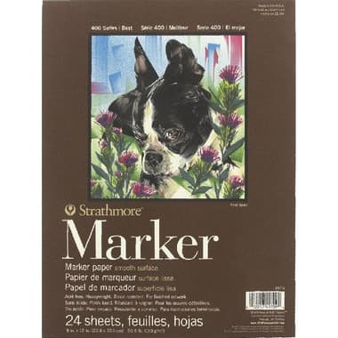 Strathmore Marker 400 Drawing Pad
Heavyweight, Opaque Paper, White, 11 X 14 in, 24 Sheets