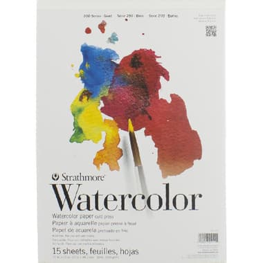 Strathmore 200 Watercolor Pad
Cold Press, 190 gsm, White, 15 Sheets