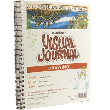 Strathmore Visual Journal Drawing Pad
163 gsm, White, 9 X 12 in, 42 Sheets