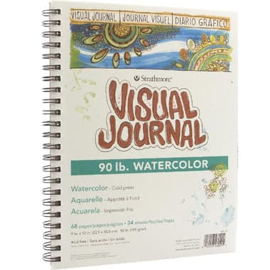 Strathmore Visual Journal Watercolor Pad
190 gsm, White, 9 X 12 in, 34 Sheets