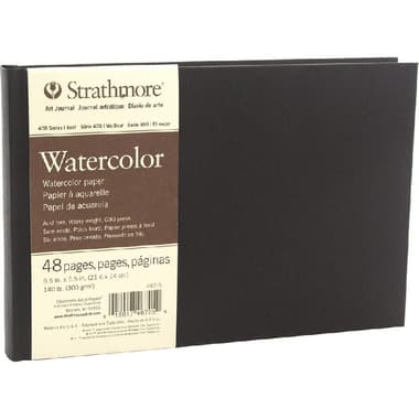 Strathmore Watercolor Art Journal
Lightly-Textured Matte Cover, 300 gsm, Choco Brown, 48 Pages
