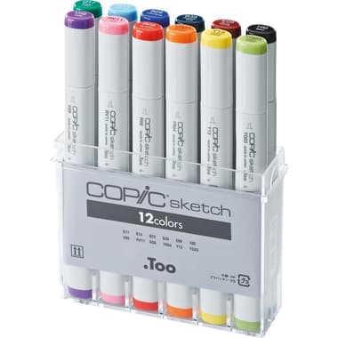 COPiC Sketch Set B Basic (12 Color) Graphic Art Marker
Assorted Color, Twin Tip