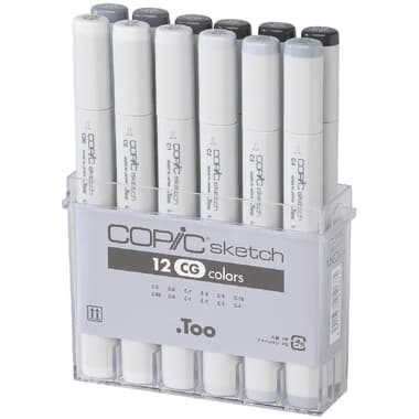 COPiC Sketch Grey Tone Set Graphic Art Marker
Assorted Color, Twin Tip