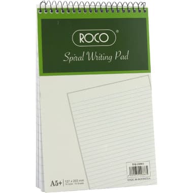Roco Standard Writing Pad
A5, 70 Sheets (140 Pages), Lined, White