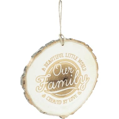 Wooden Decoration "A Beautiful Little World Our Family" Decorative Art
Brown