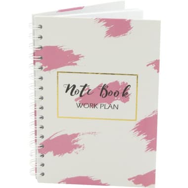 Roco Notebook
"Work Plan", A5, 100 Sheets, Lined, White/Pink