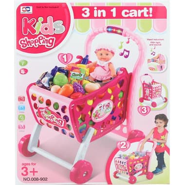 Kids Shopping 3-in-1 Cart! - With Lights & Sound Kid's Pretend Play
Pink, 3 Years and Above