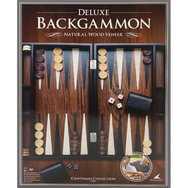 Royal Falcon Craftsman Deluxe Backgammon - Natural Wood Veneer Strategy Game
6 Years and Above, English