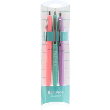 3 Days Rollerball Pen
Black Ink Color, Medium, Ballpoint, 3 Pieces