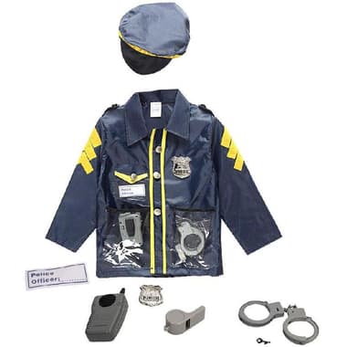 Le Sheng Police Officer - Fits Most Children 3-8 Years Age Role Play Costume
Blue