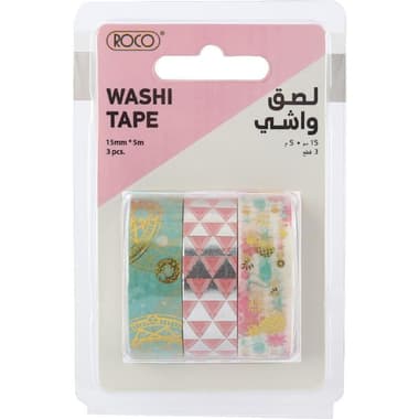 Roco Washi Tape
3 Reel, 15 mm X 5 m, Assorted Color