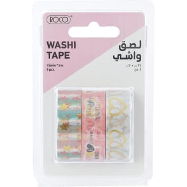 Roco Washi Tape
3 Reel, 15 mm X 5 m, Assorted Color