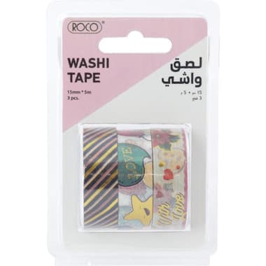 Roco Washi Tape
3 Reel, 15 mm X 5 m, Assorted Color