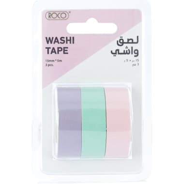 Roco Washi Tape
3 Reel, 15 mm X 5 m, Assorted Color
