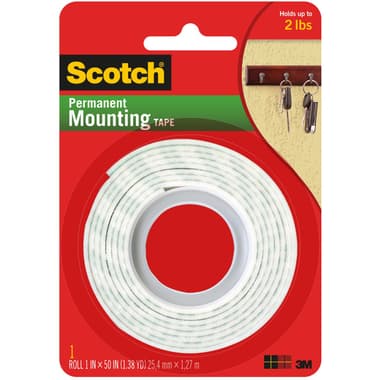 3M Scotch Permanent Mounting Roll
Heavy Duty, 1" X 50", White