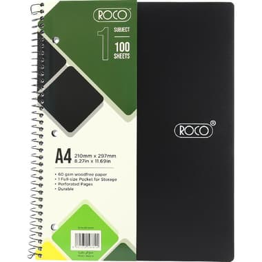 Roco Neon Notebook
A4, 200 Pages (100 Sheets), Lined, Black