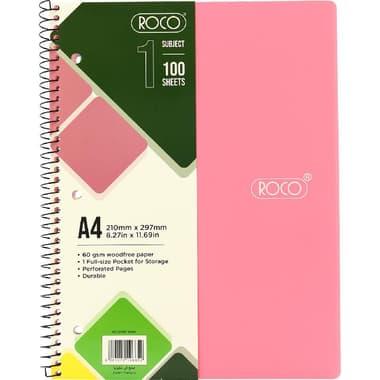 Roco Neon Notebook
A4, 200 Pages (100 Sheets), Lined, Pink