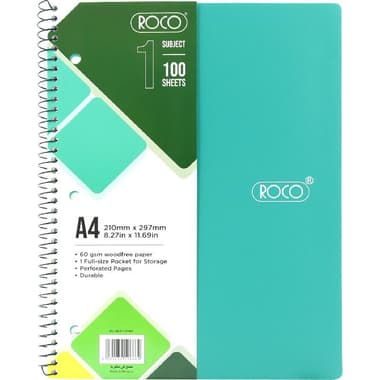 Roco Neon Notebook
A4, 200 Pages (100 Sheets), Lined, Green