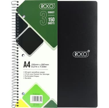 Roco Neon Notebook
A4, 150 Sheets, Lined, Black