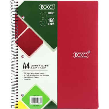 Roco Neon Notebook
A4, 150 Sheets, Lined, Maroon