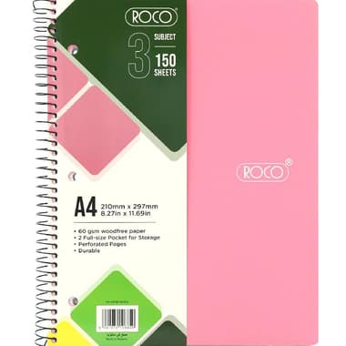 Roco Neon Notebook
A4, 150 Sheets, Lined, Pink