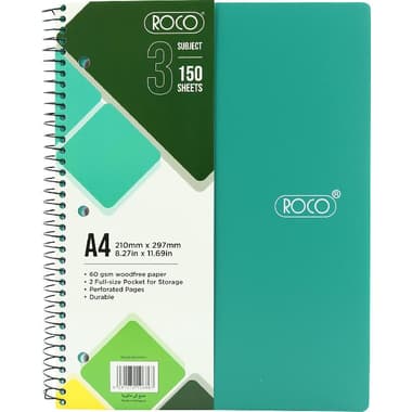 Roco Neon Notebook
A4, 150 Sheets, Lined, Green